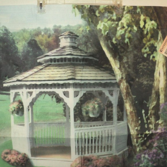 New Impressions by NCE Decorative Hanging Flag Gazebo Hand Painted 36.5" x 25.5 - Picture 2 of 6